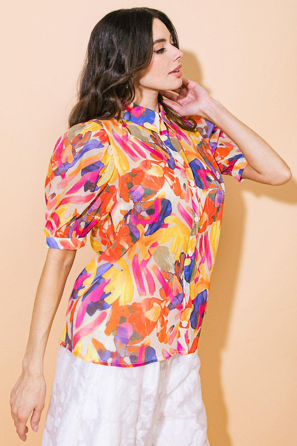 I CROSS MY HEART WOVEN TOP.