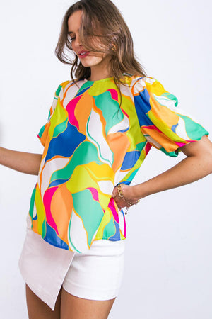 COASTAL VIBES WOVEN TOP.