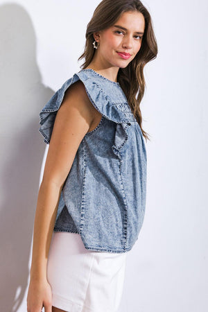 A MAGIC MOMENT WOVEN TOP.