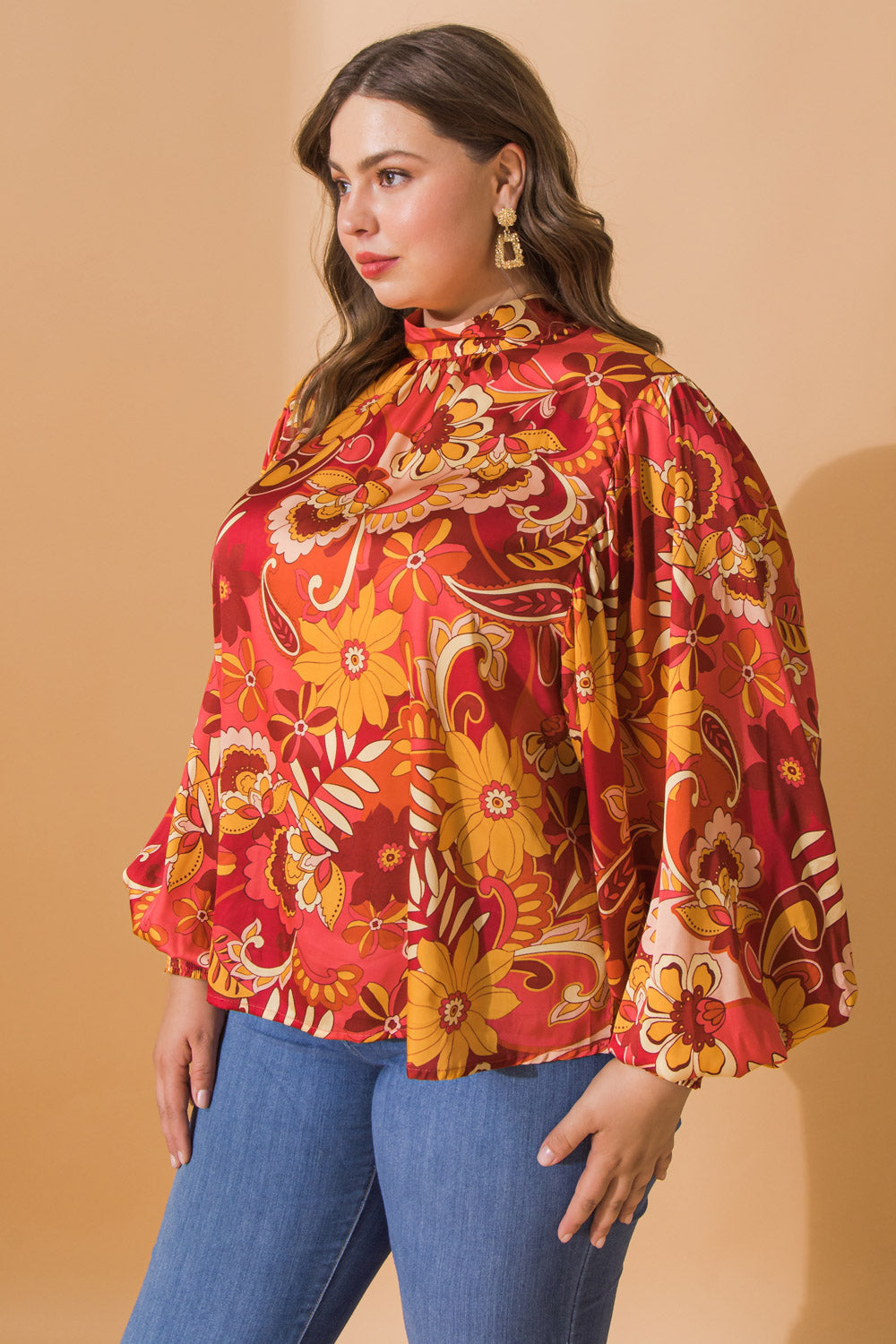 TANGERINE QUEEN WOVEN TOP