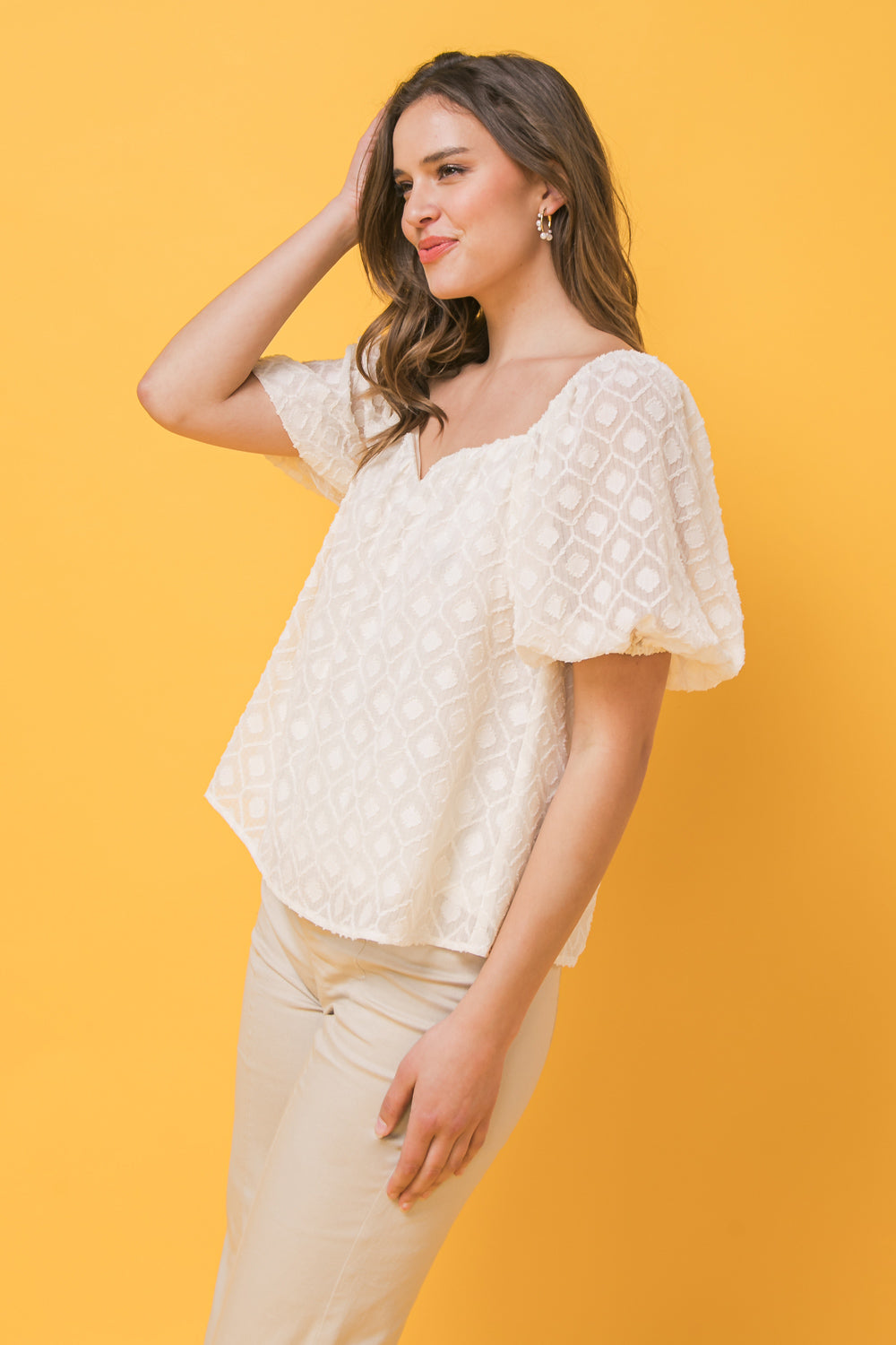 FOREVER YOUR GIRL WOVEN TOP