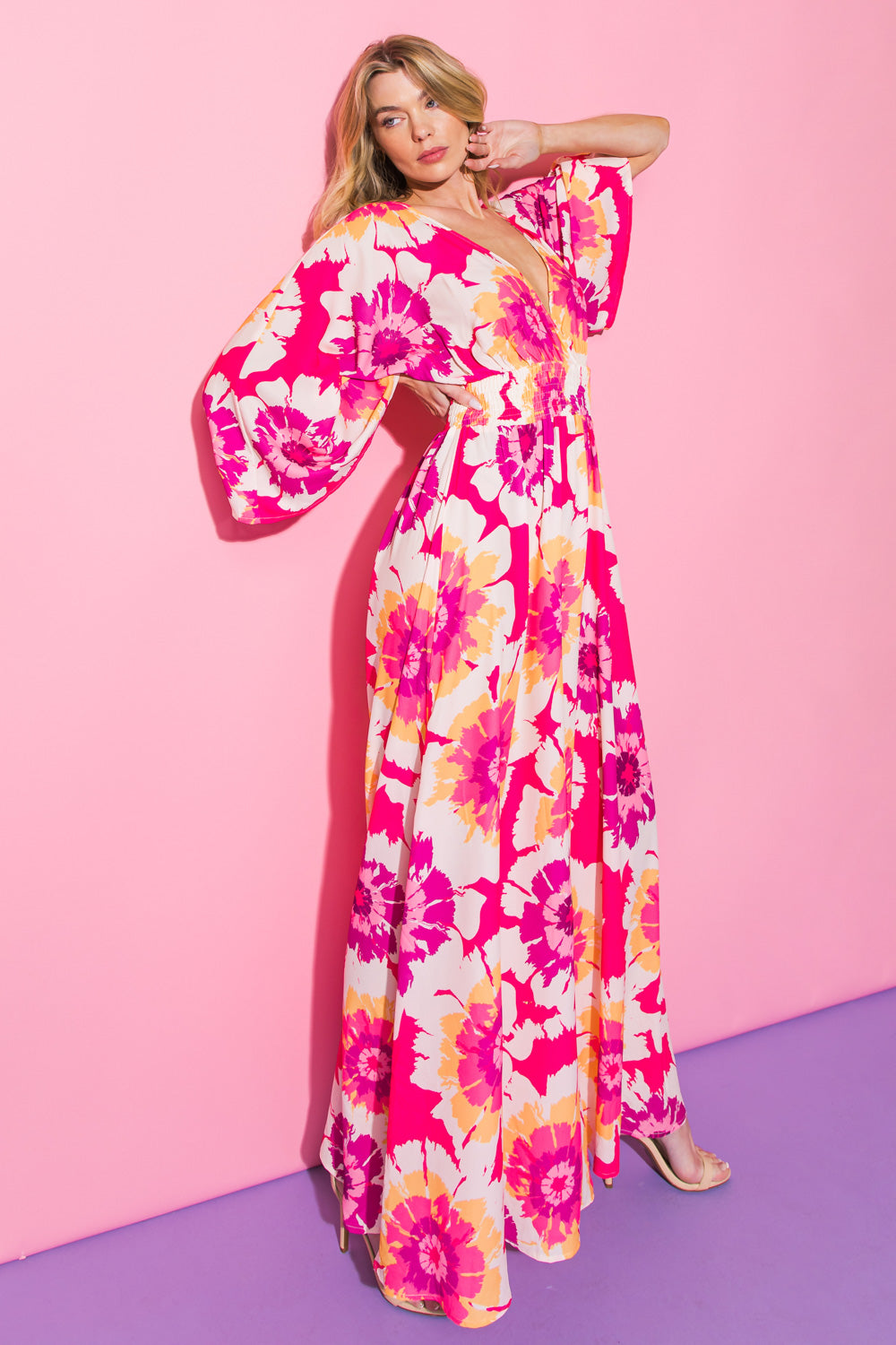 FLORAL TO SEE WOVEN MAXI DRESS