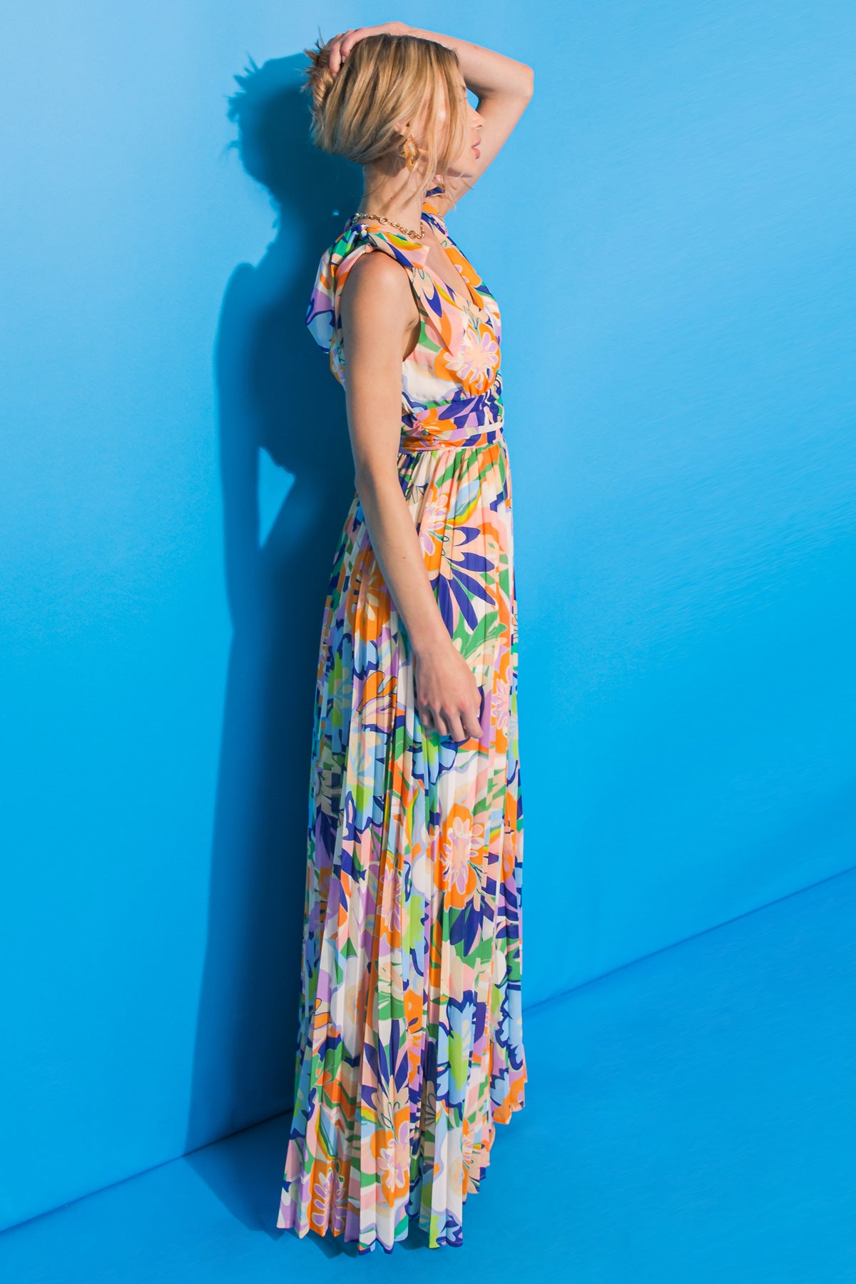 SHOW STOPPING FLORAL WOVEN MAXI DRESS