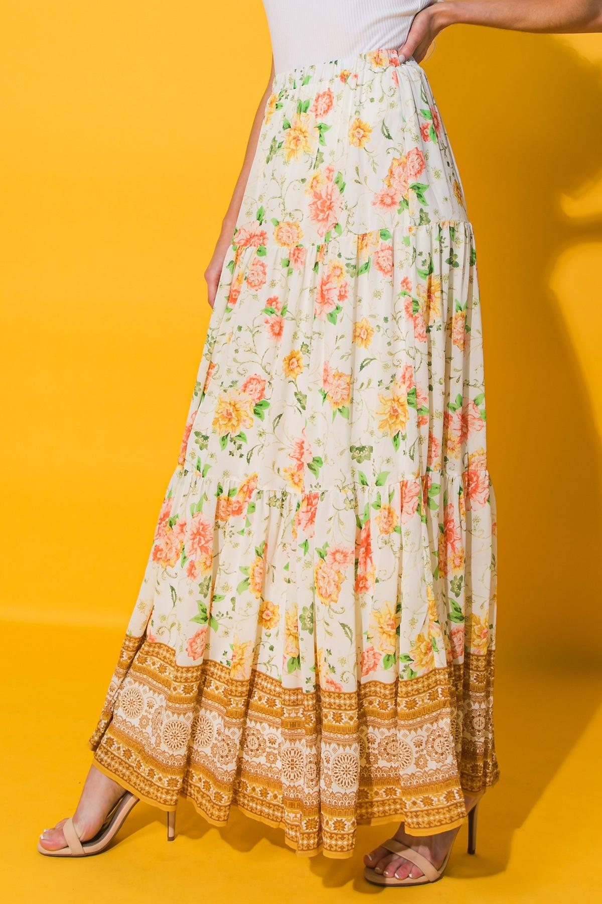 FRIENDSHIP BRIGHT MAXI SKIRT.
