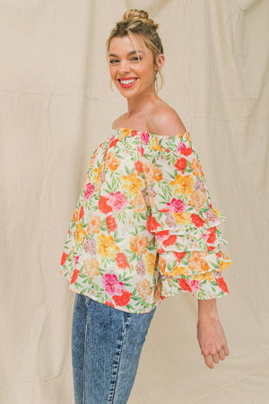 LET'S DANCE IVORY WOVEN TOP.