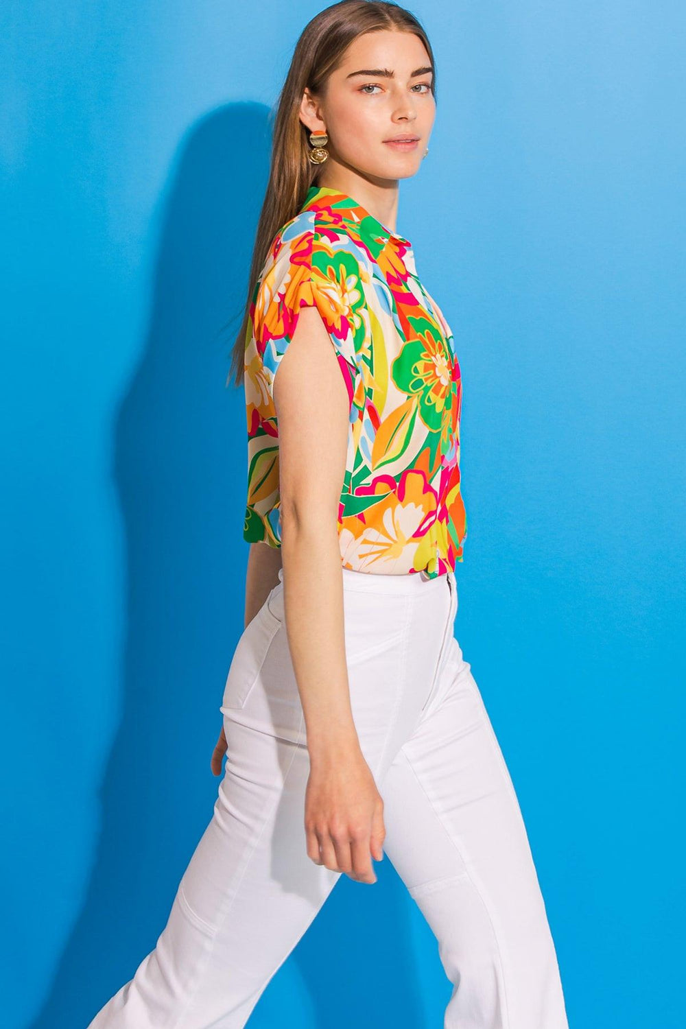 SWEET DREAMS FLORAL WOVEN TOP.