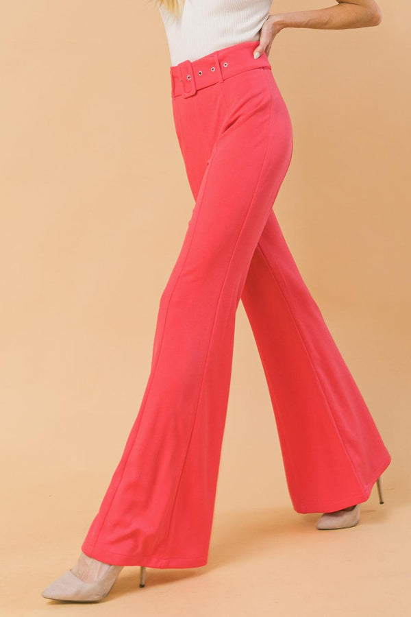 COUNTDOWN THE HOURS WOVEN FLARED PANTS.